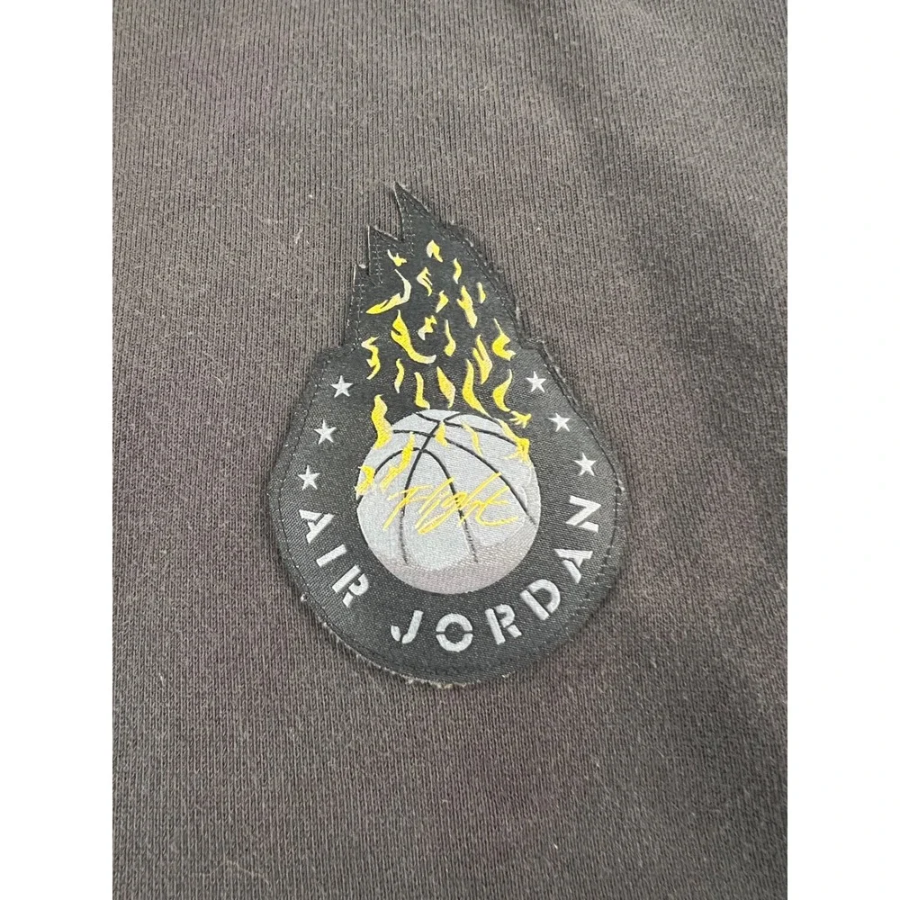Jordan Mens Flaming Basketball Graphic Hoodie Faded‎ Black CJ9078-060 Medium